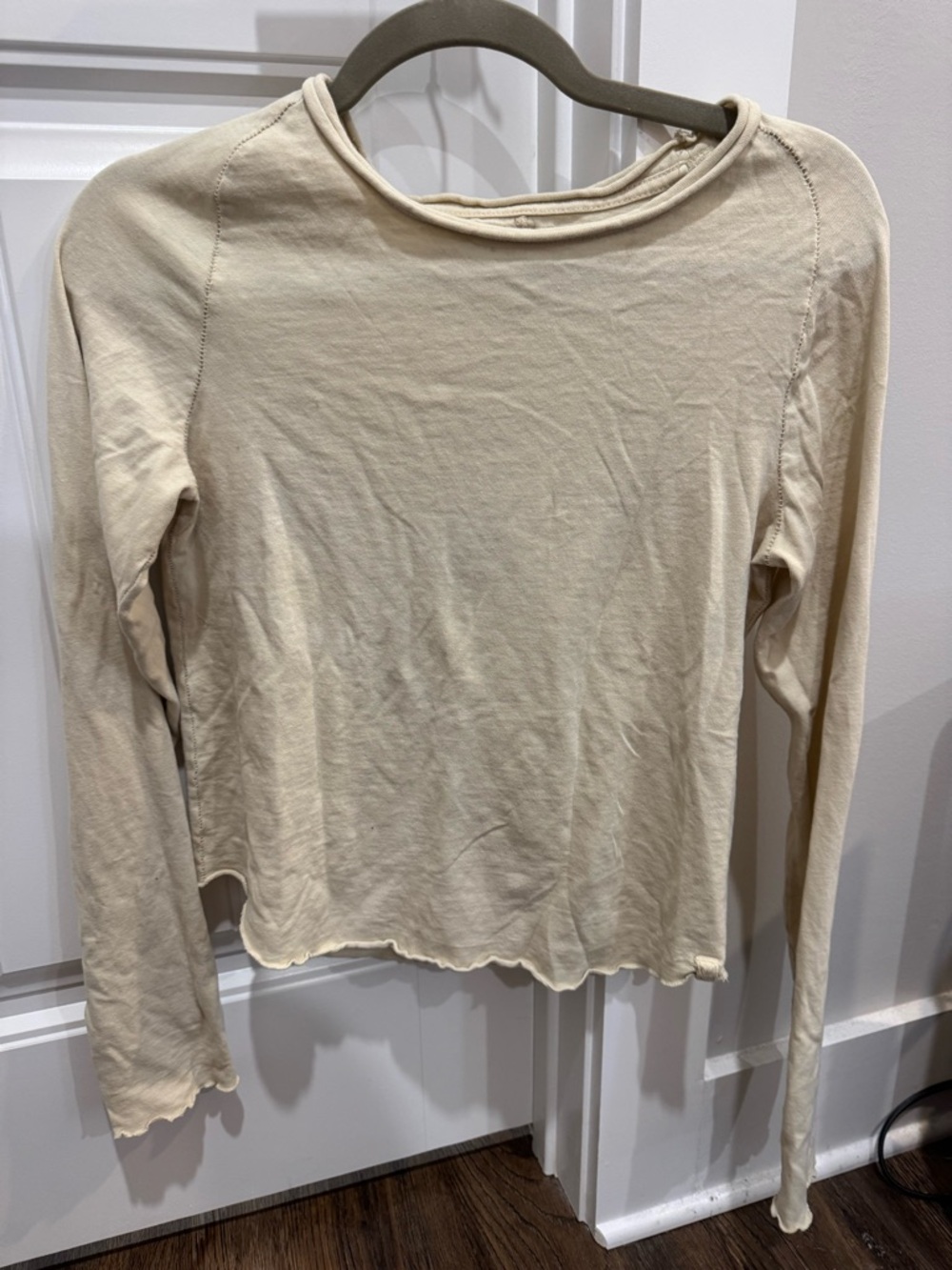 We The Free Cream Crewneck Ribbed Tee